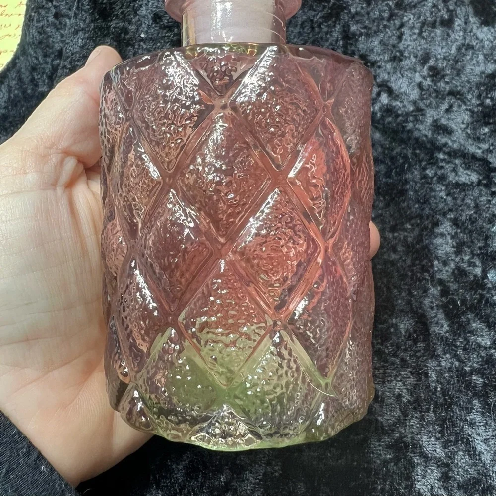 Pink bottle decanter